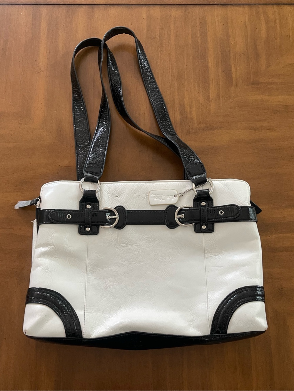 Women’s Two-Tone Black & White Shoulder Tote Bag